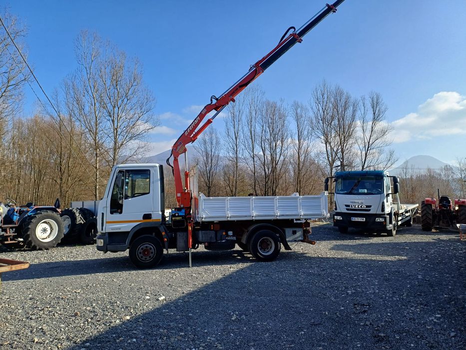 Iveco eurocargo basculabil cu macara 100 E18 import Italia 105.000 km