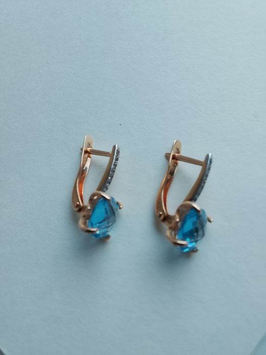 Серьги 585*топаз