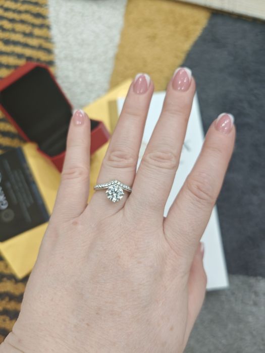 Кальцо из серебра с бриллиантом 1карат