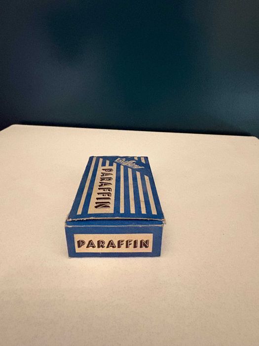 Cutie veche de parafină pentru schiuri albastră VEB Chemie Radebeul