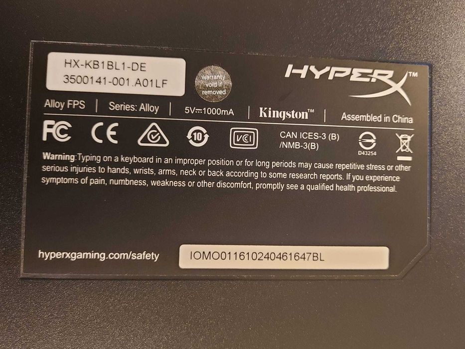 Tastatura Mecanica Gaming HyperX Alloy FPS Cherry MX Blue