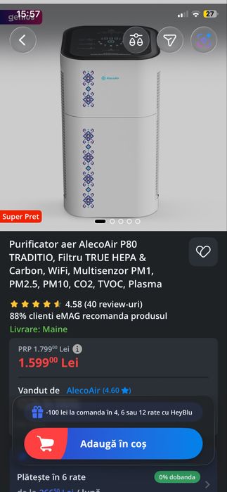 Vand purificator  alecoair P80