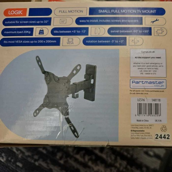 ТВ стойка LOGIK LCS16 Tilt & Swivel Full Motion, TV Bracket , 13 - 32”