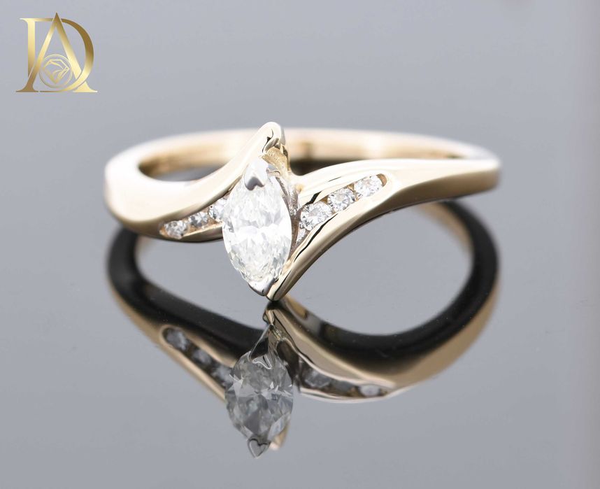 Нов Златен Пръстен с 0.33кт Естествени Диаманти