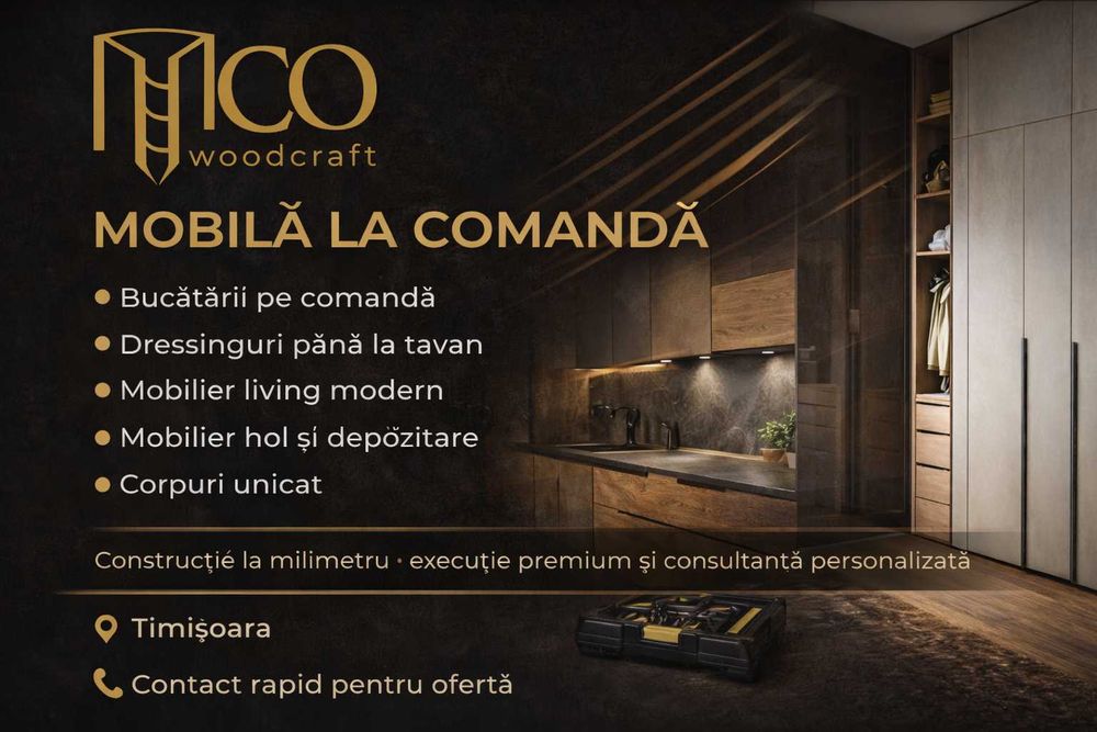 Mobilă la comandă Timișoara – Bucătării, Dressing, Living
