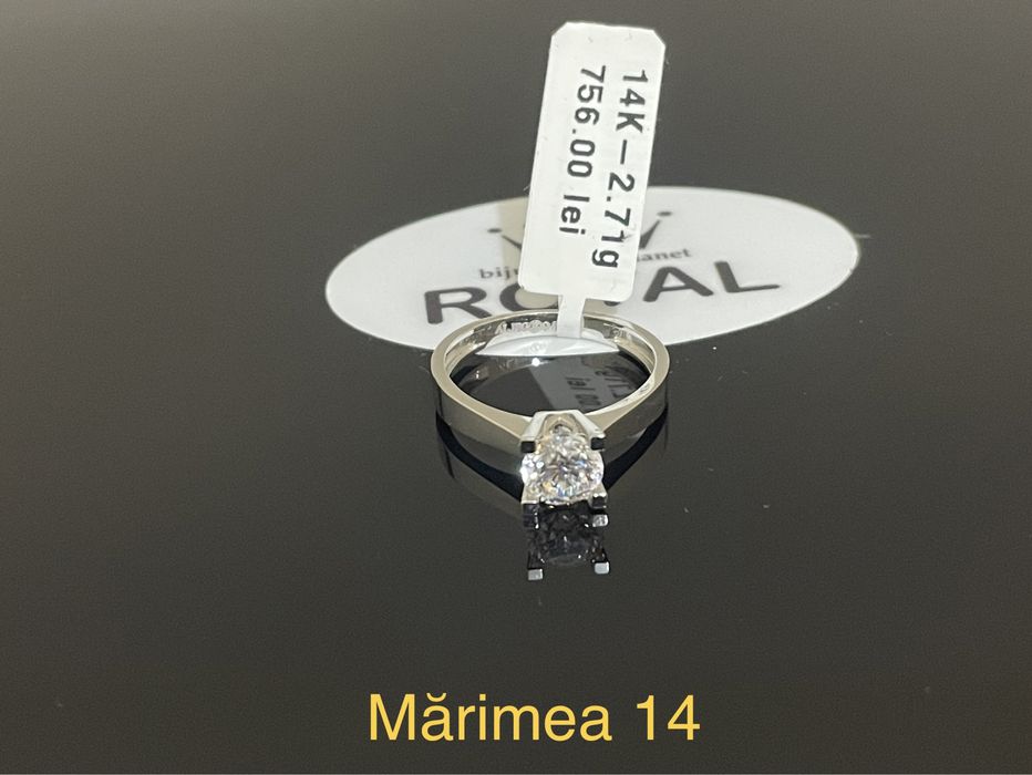Bijuteria Royal CB : Inel dama aur alb 14k 2,71gr mărimea 14
