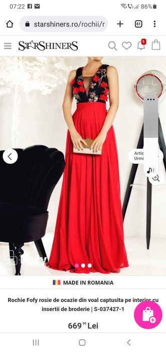 Rochie Fofy de seara eleganta cu broderie