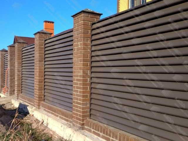 Забор жалюзи металлический