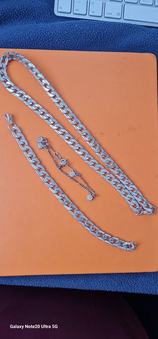 Lanț și brățară placate cu  argint 925SP și o brățară subțire argint m