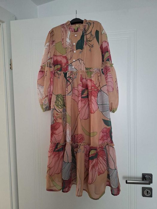 Rochie mid-maxi cu maneca lunga, pentru fete, 7 ani