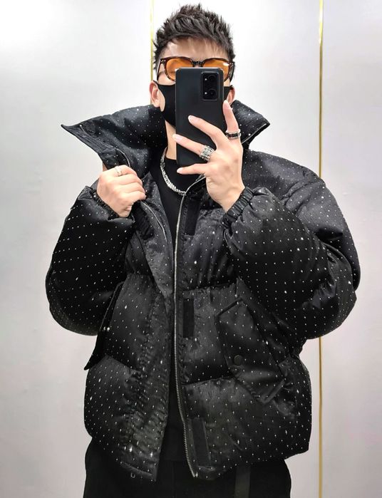 Geaca neagra cu cristale Swarovski