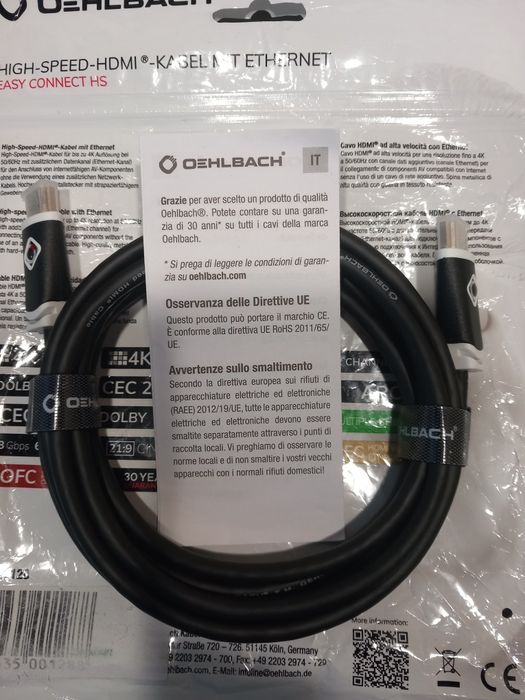 Cablu hdmi Oehlbach easyJet connect hs 2,5m
