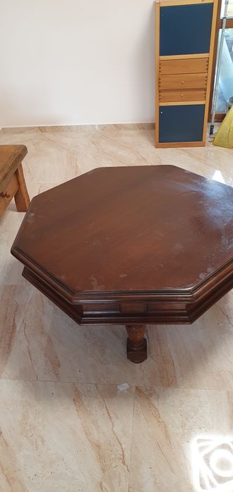 Масивна дъбова шестоъгълна маса