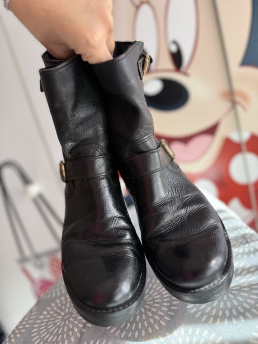 Cizme piele, negre, 37, in stare buna