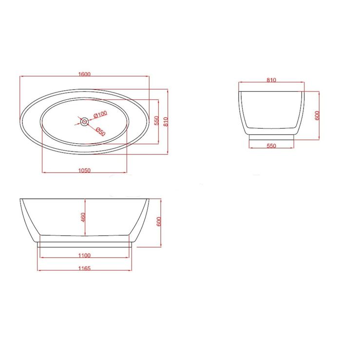 Cadă freestanding 160x80