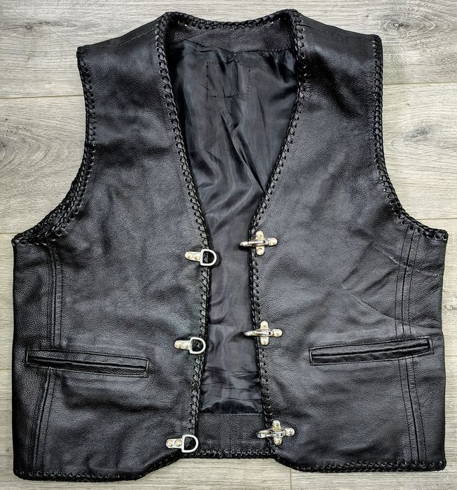 Vestă moto din piele naturală, * M