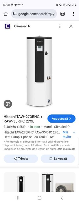 Pompa de caldura  pt apa calda menajera