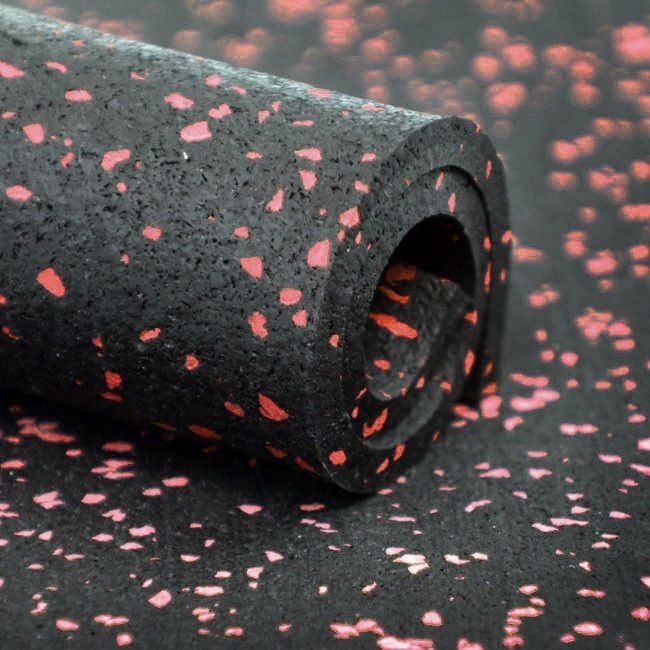 Подова/Гумена фитнес настилка EPDM ролка 12 кв.м. | 6 мм ,ЧЕРВЕН ЦВЯТ