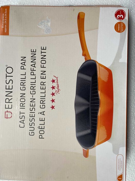 Tigaie gratar din fonta ERNESTO, 24,5 x 24,5 cm