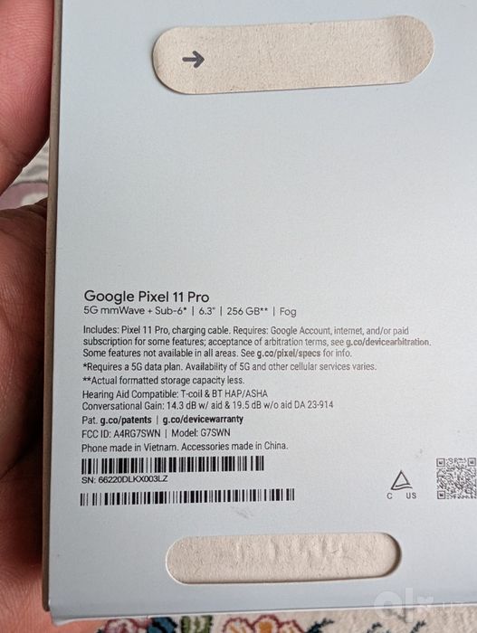 Pixel 11 Pro 256 Fog eSim + eSim