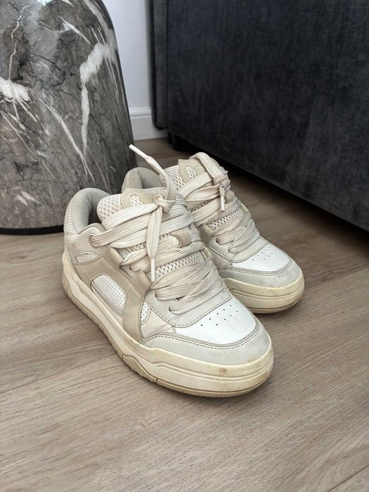 Sneakers Bershka Chunky / Skate Platform Ecru Mărimea 37