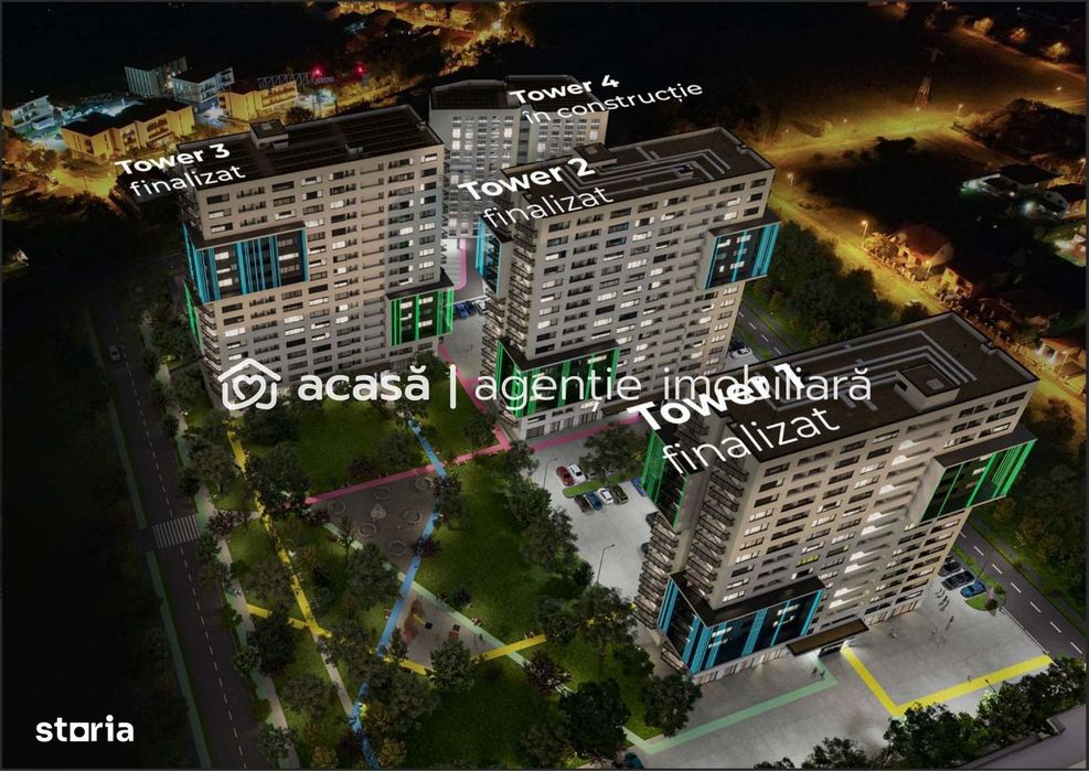 Apartament cu 2 camere in X-city Towers Direct de la dezvoltator