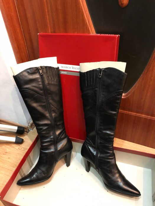 Cizme de dama din piele naturala, negre, marimea 37