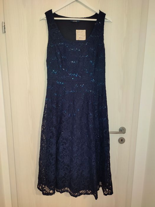 Rochie cu paite bleumarin eleganta pentru ocazii, evenimente