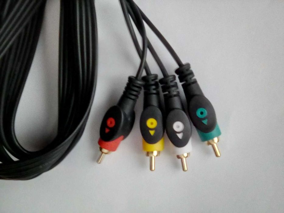 Cablu audio stereo  - video  nou, 4 mufe RCA + 4 mufe RCA tata