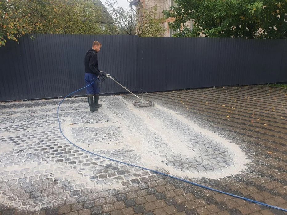 Мойка чистка брусчатки