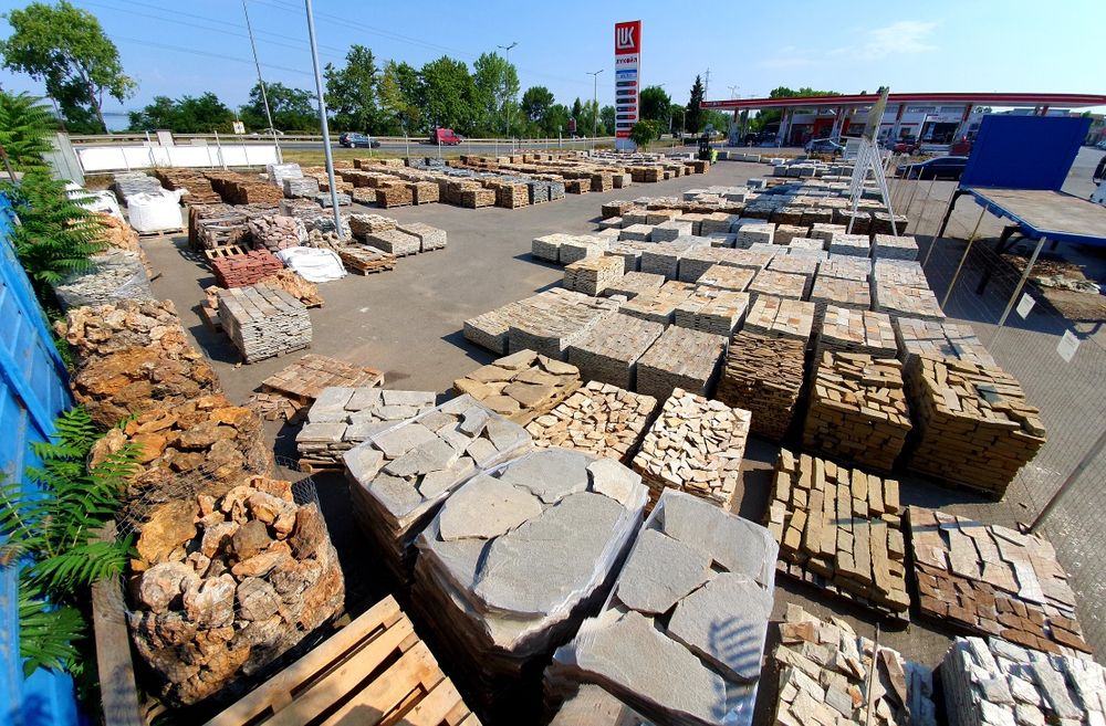 гнайс камък тикли плочи настилка каменна облицовка декорация