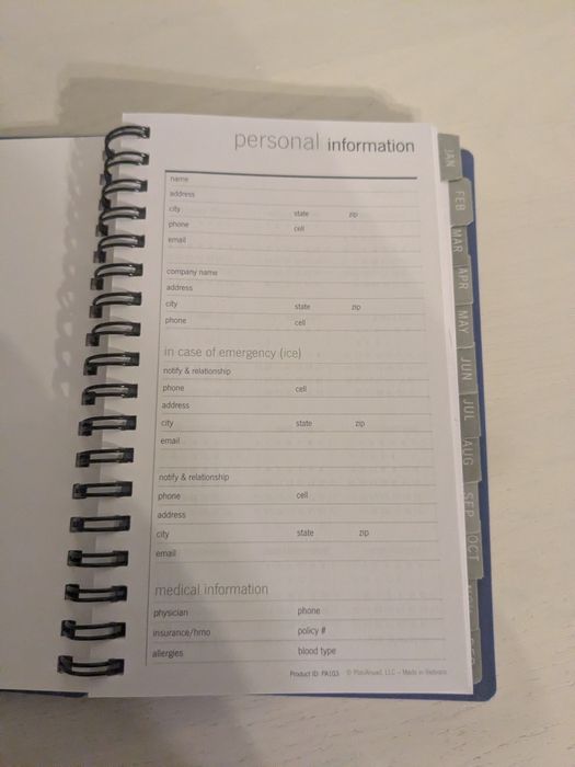 Mic caiet/calendar albastru