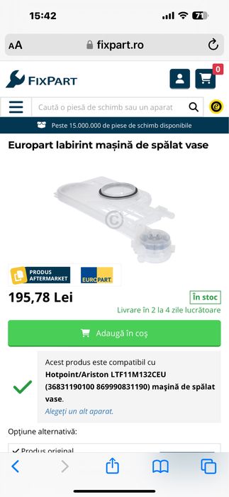 Piese maşinǎ de spălat vase Indesit/Whirlpool/Hotpoint Ariston