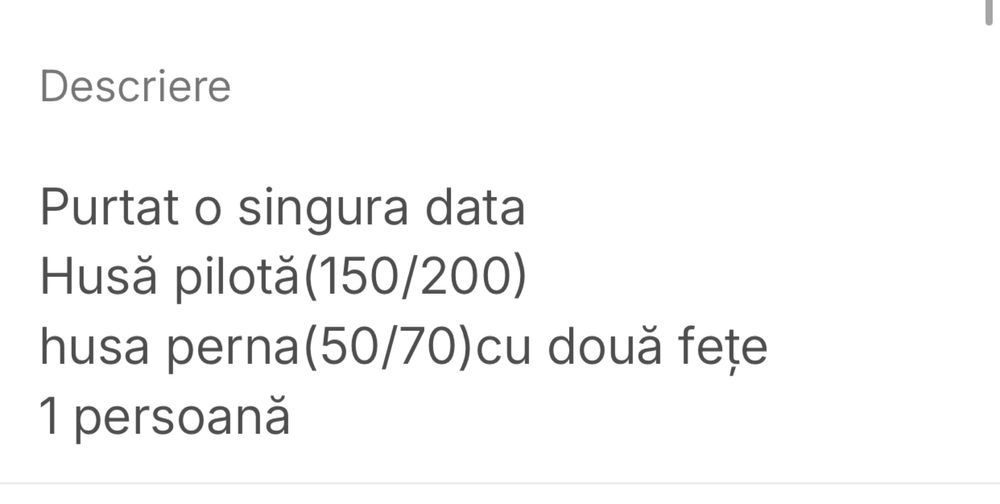 Garnitura pat 1 persoana