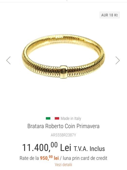 Bratara Roberto Coin Primavera aur 18k 16.03gr