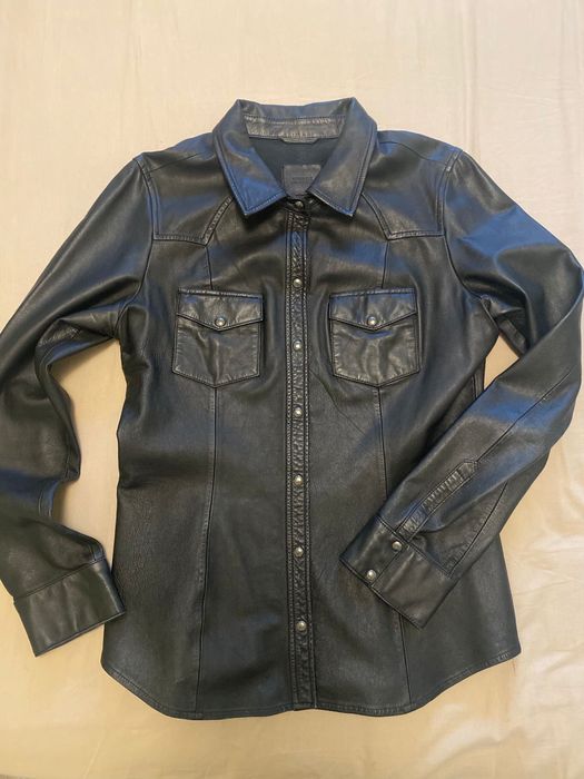 Кожена риза Guess 100% естествена кожа размер L