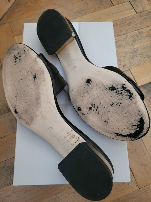 дамски черни кожени чехли, 38 размер