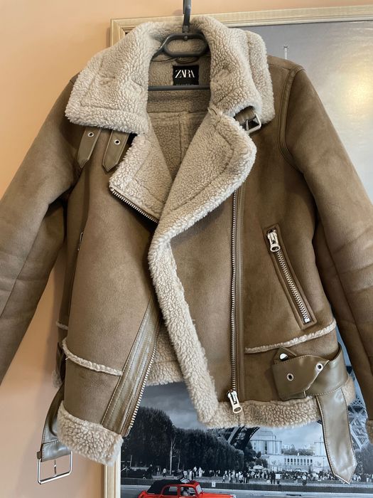 Дамско яке Zara кожени елементи