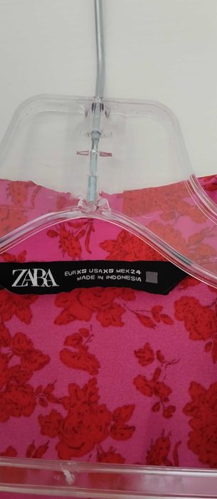 Zara mini Dress red and pink printed
