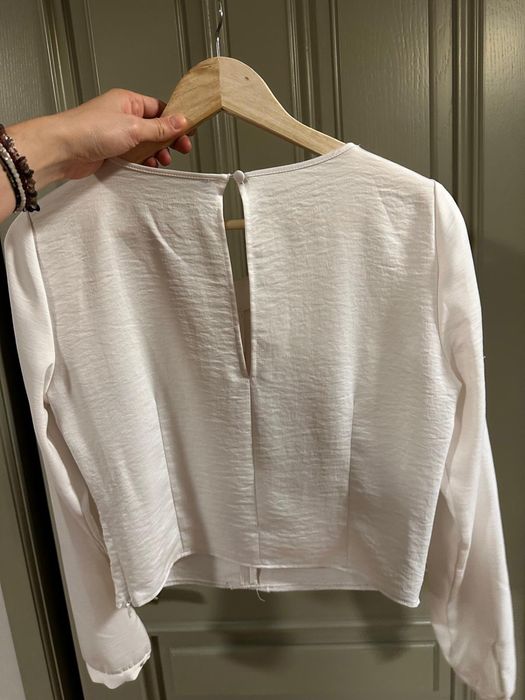 Bluza Benetton eleganta alba cropped