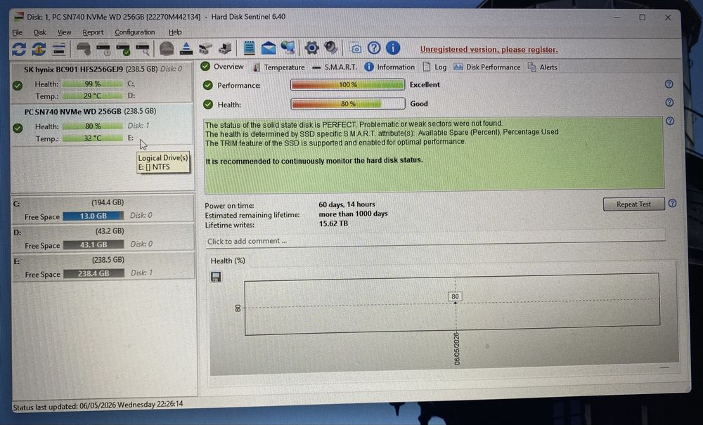 HDD SSD NVMe M2 PCIe 256Gb 22x30mm + adaptor 22x80mm + cooler