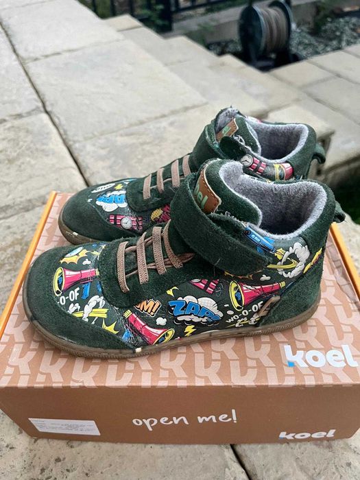 Incaltaminte copii iarna Koel barefoot Devin Tex Print Meri 31 - Verzi