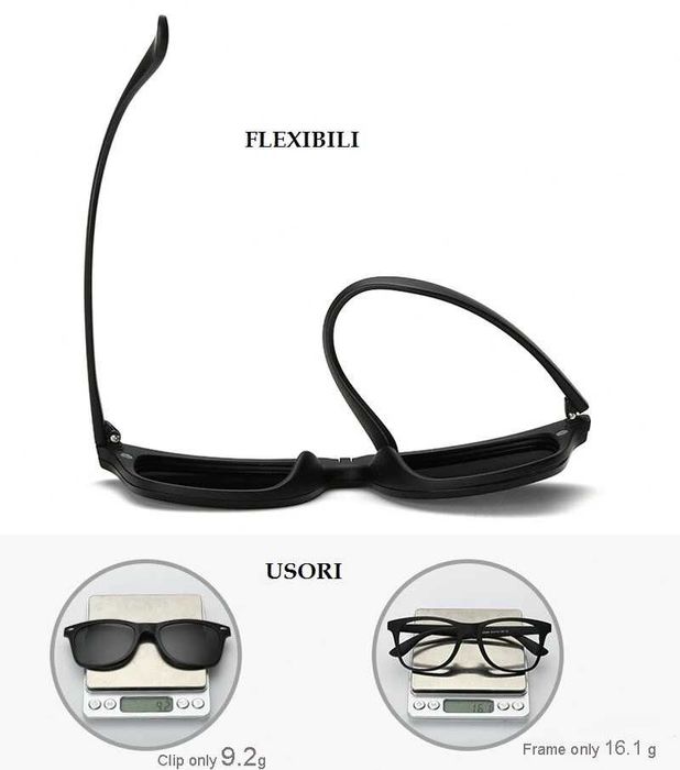 6in1 Ochelari soare condus lentile interschimbabile prindere magnetica
