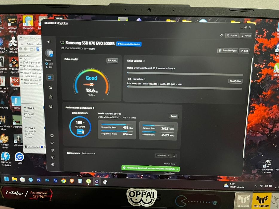 Vând SSD Samsung 870 EVO 500GB – Stare Excelentă (Sănătate 100%)
