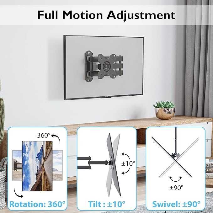 BONTEC suport perete monitor sau TV 13–30” VESA 75/100, negru