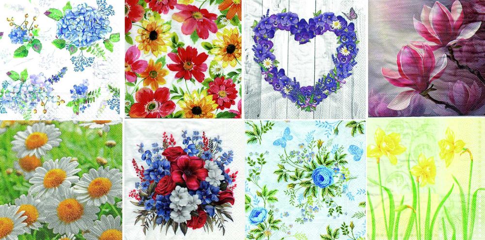 Колекция салфетки за декупаж - цветя