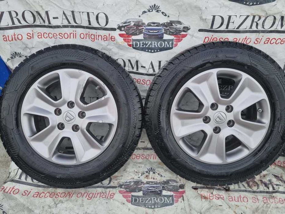 Set jante aliaj 403004803R 6.5J16 5x114.3 cu anvelope MS in stare buna 215/65 R16 Renault Nissan Dacia