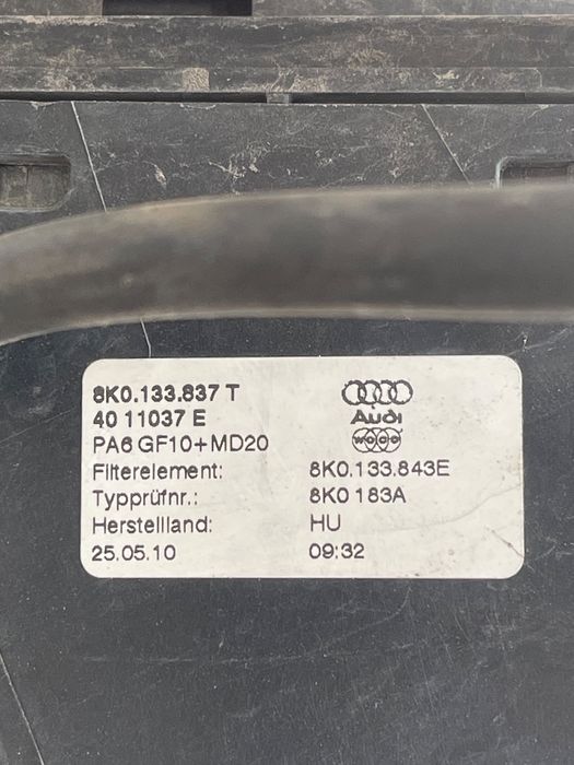 Carcasa Filtru De Aer Audi A5/S5 8T3 2007 - 2017 2.0 Tdi Caha 8K013383