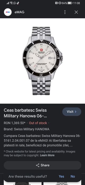 Ceas Swiss Military Hanowa Sapphire Crystal