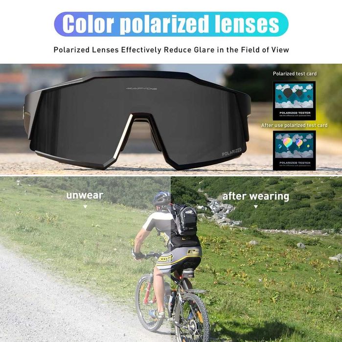 KAPVOE Polarized Cycling Glasses UV400 Protection